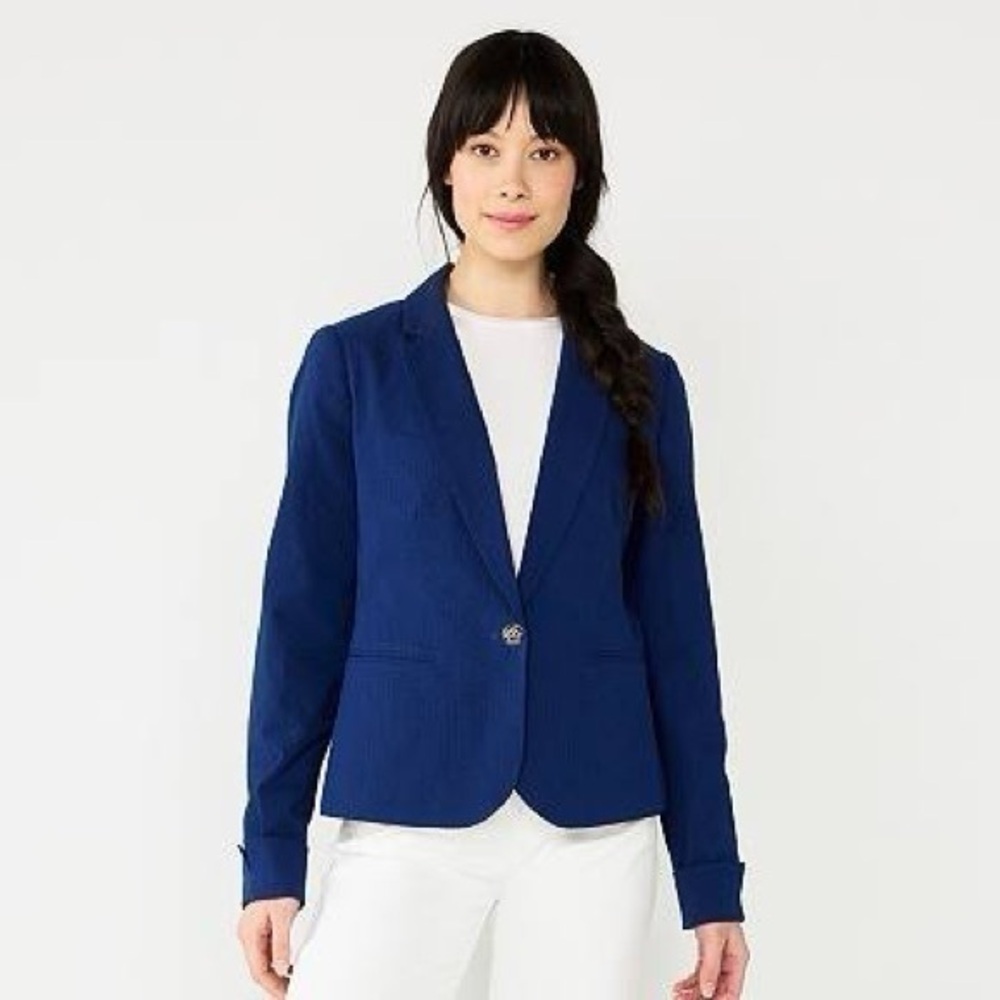 DRAPER JAMES RSVP S Textured Blazer Blue
